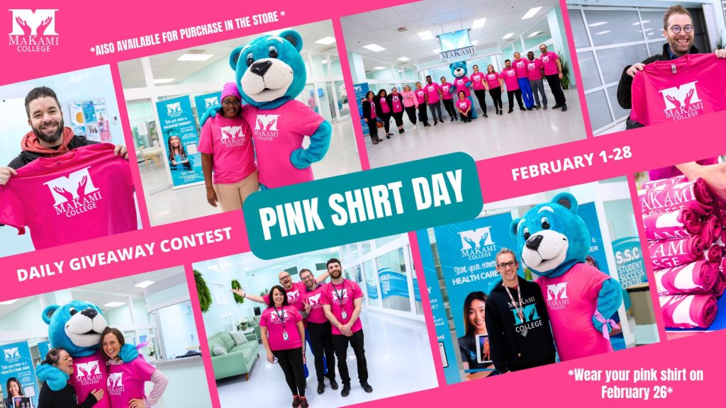 Support Pink Shirt Day with MaKami College by wearing a pink shirt on February 26, 2025, or buying a pink shirt from the school store.