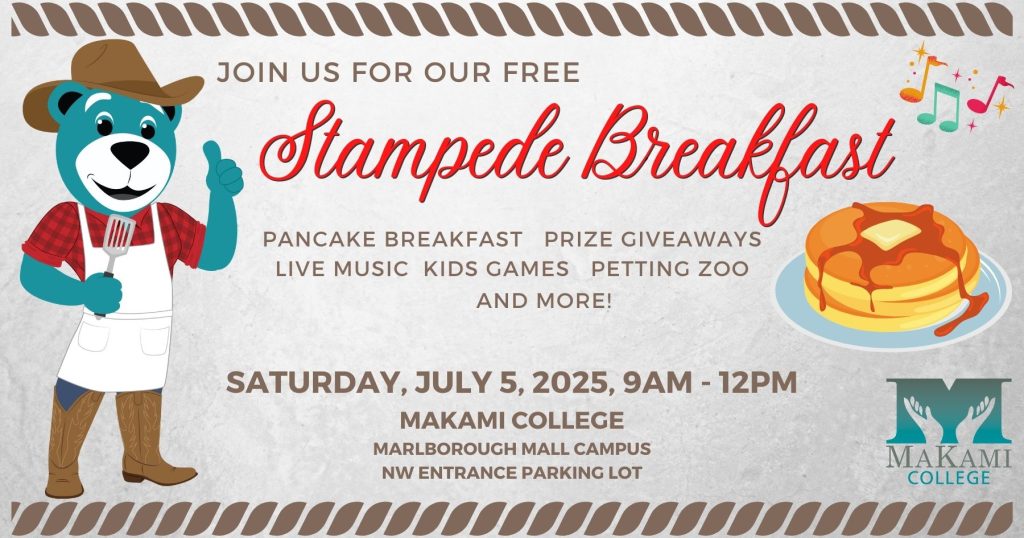 MaKami College will host its annual FREE Community Pancake Breakfast in Calgary on Saturday, July 5, 2025 with a full breakfast, a kids zone and more.