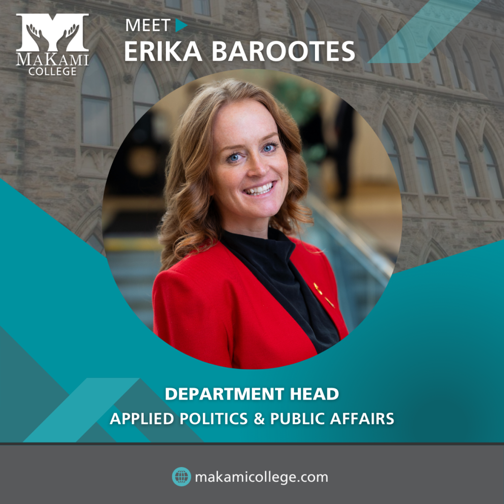 Erika Barootes, Department Head for MaKami College