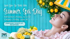 Massage therapy students providing spa treatments during MaKami College Summer Spa Day in Calgary and Edmonton