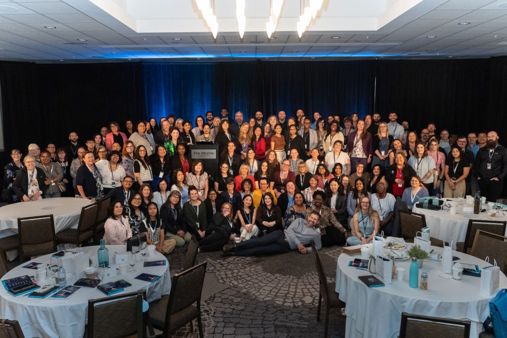 MaKami College staff gathered for a group photo during the Impact 2026 Professional Development Conference at the Westin Edmonton, celebrating learning, collaboration, and professional development.